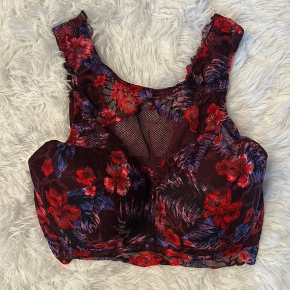 PINK Victoria's Secret Other - VICTORIAS SECRET PINK LACE BRALETTE MAROON SIZE S-DD